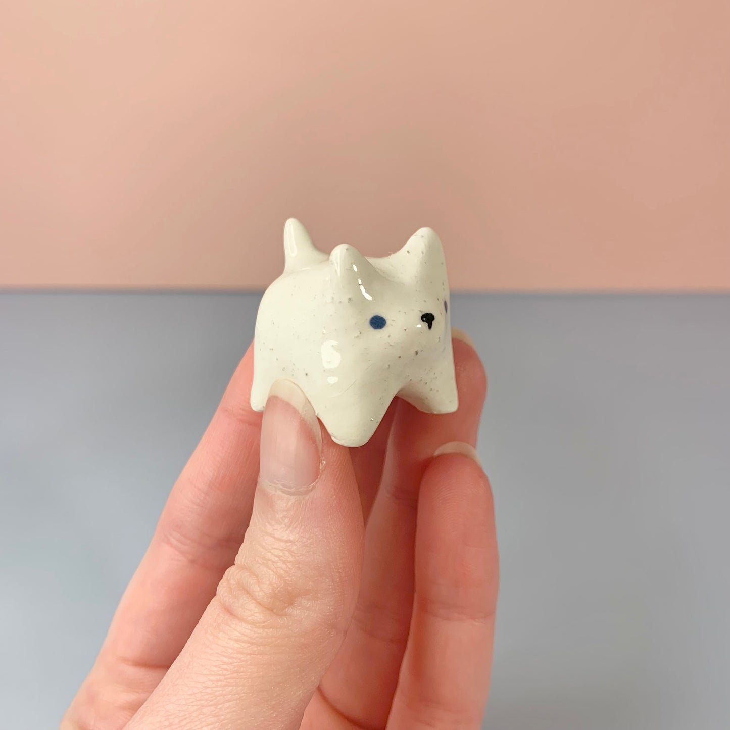 Mini White Dog Figurine