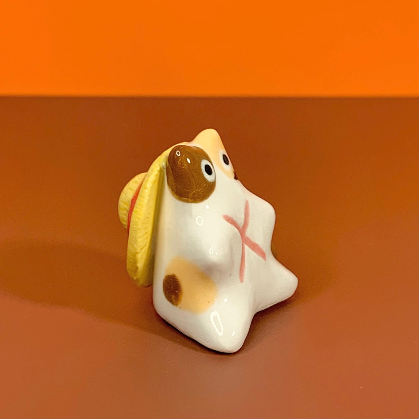 Luffy Kitty One Piece Inspired Ceramic Figurine