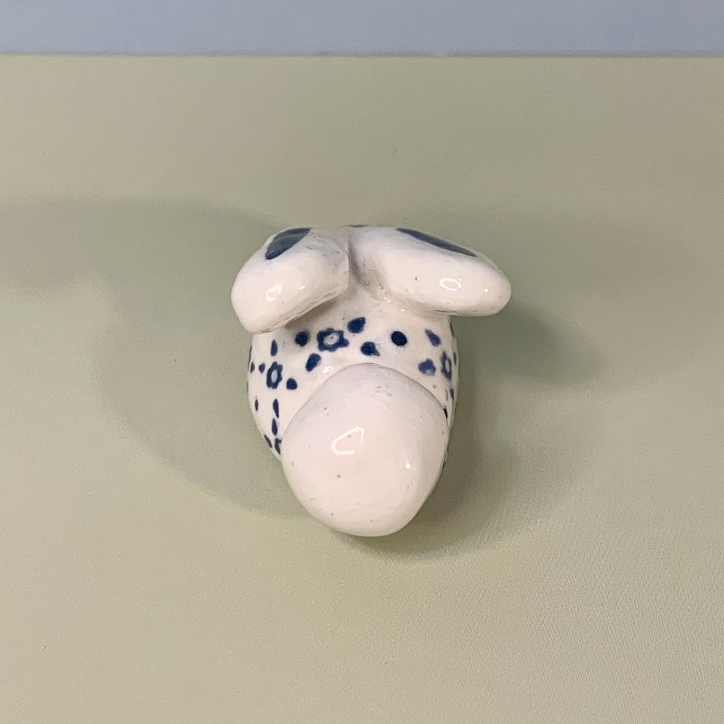 Mini Blue Bunny Ceramic Figurine
