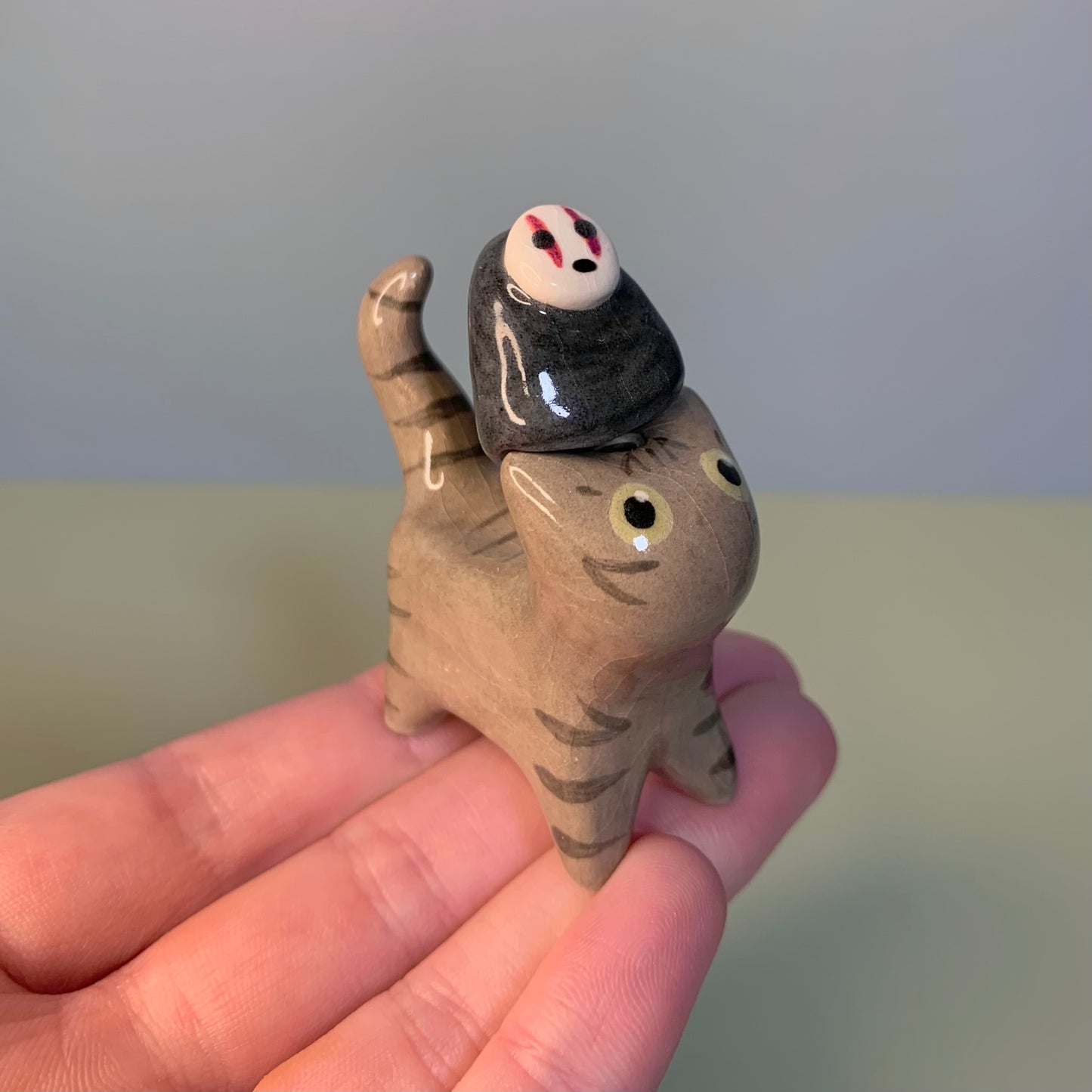 Studio Ghibli Kitty Cat Ceramic Figurine with Magnetic Attachments