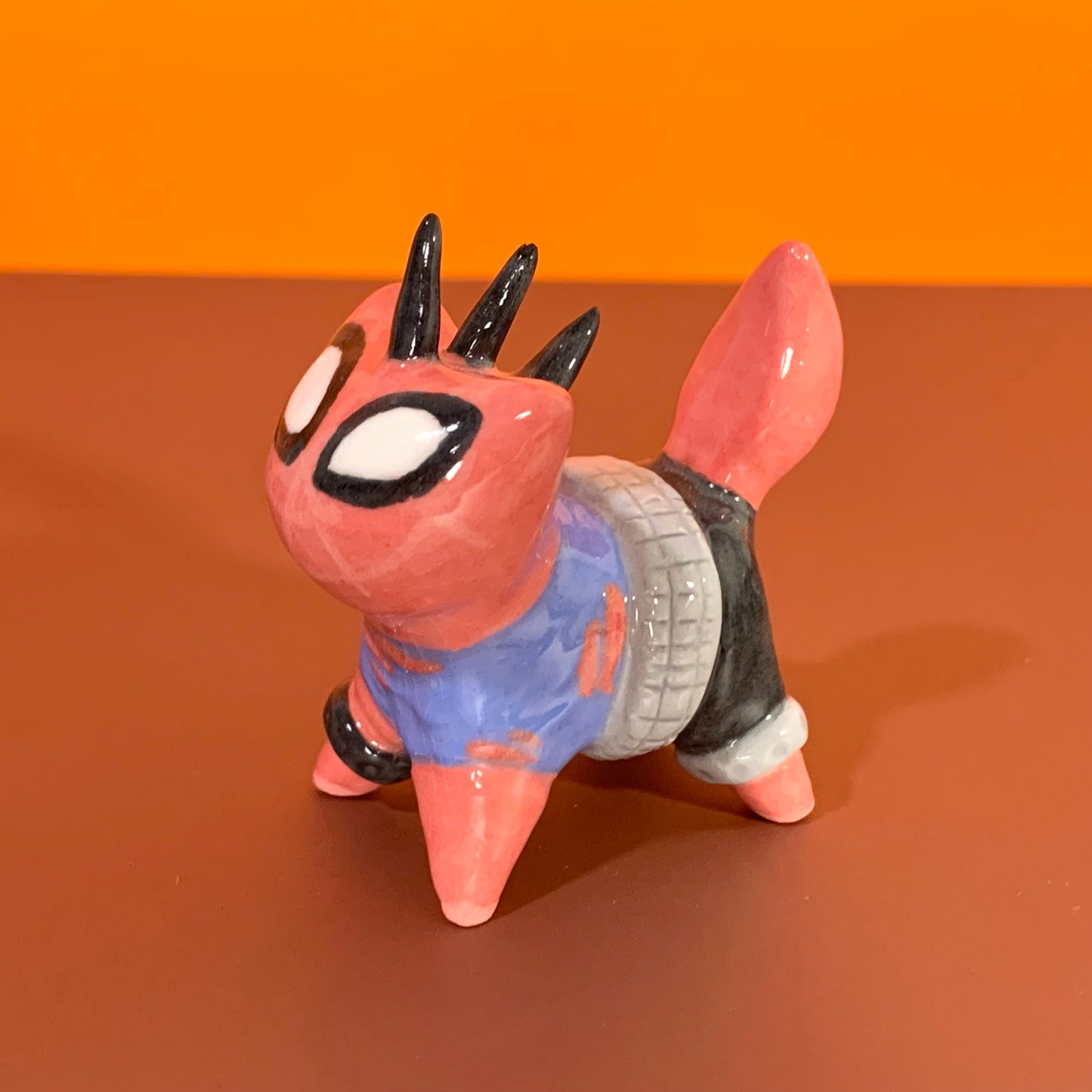 Spider Punk Kitty Spiderverse Ceramic Cat Figurine