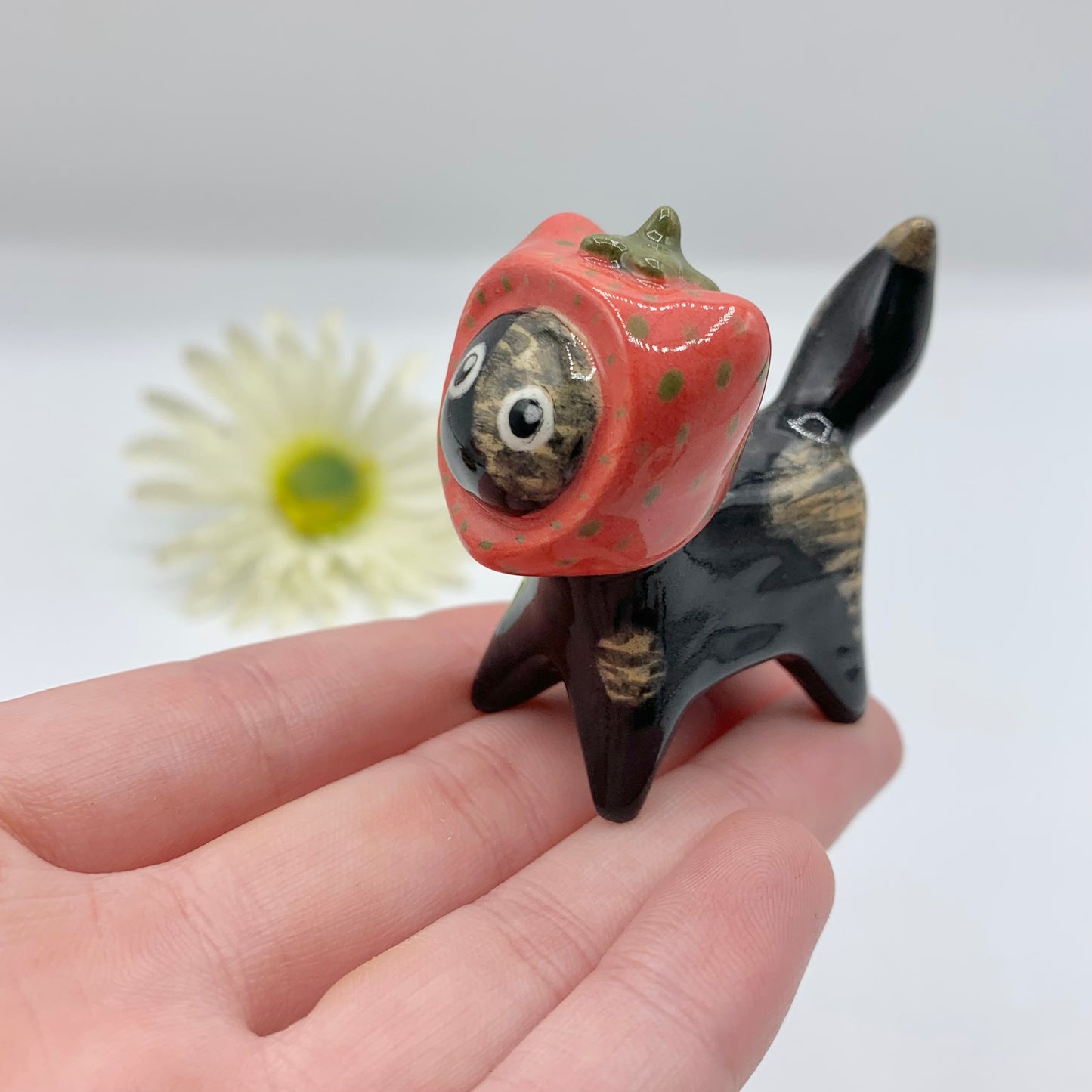 Fruit Kitty Cat Ceramic Figurine