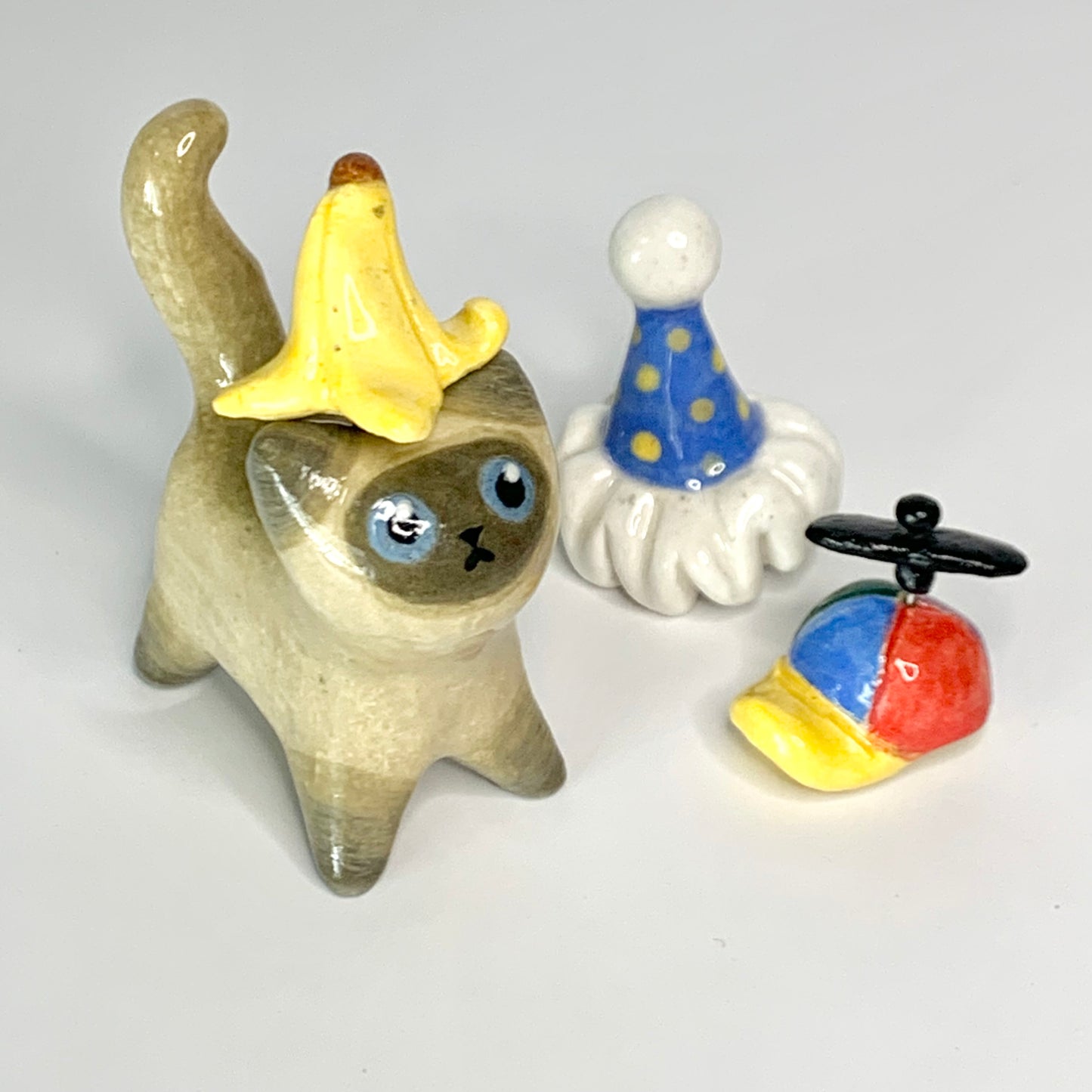 Custom Cat with Magnetic Accessories Ceramic Figurine