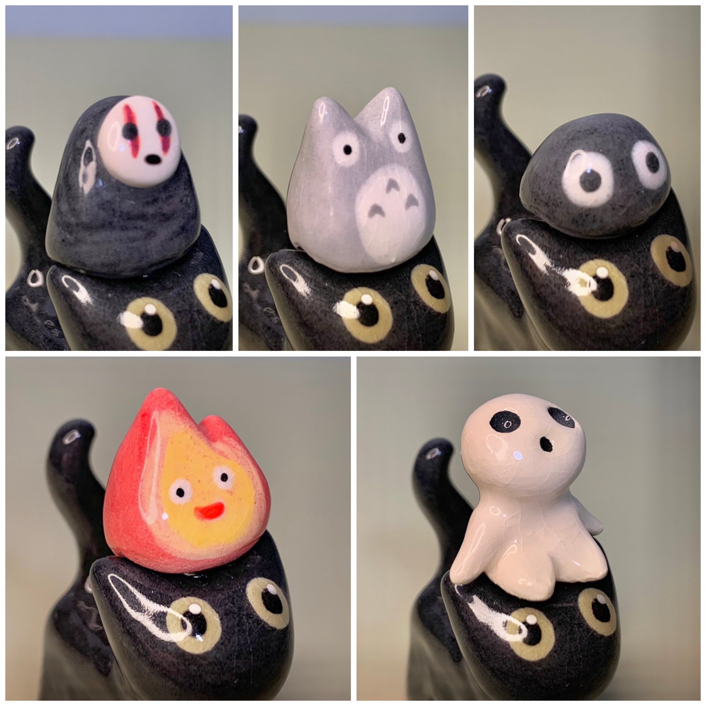 Studio Ghibli Kitty Cat Ceramic Figurine with Magnetic Attachments
