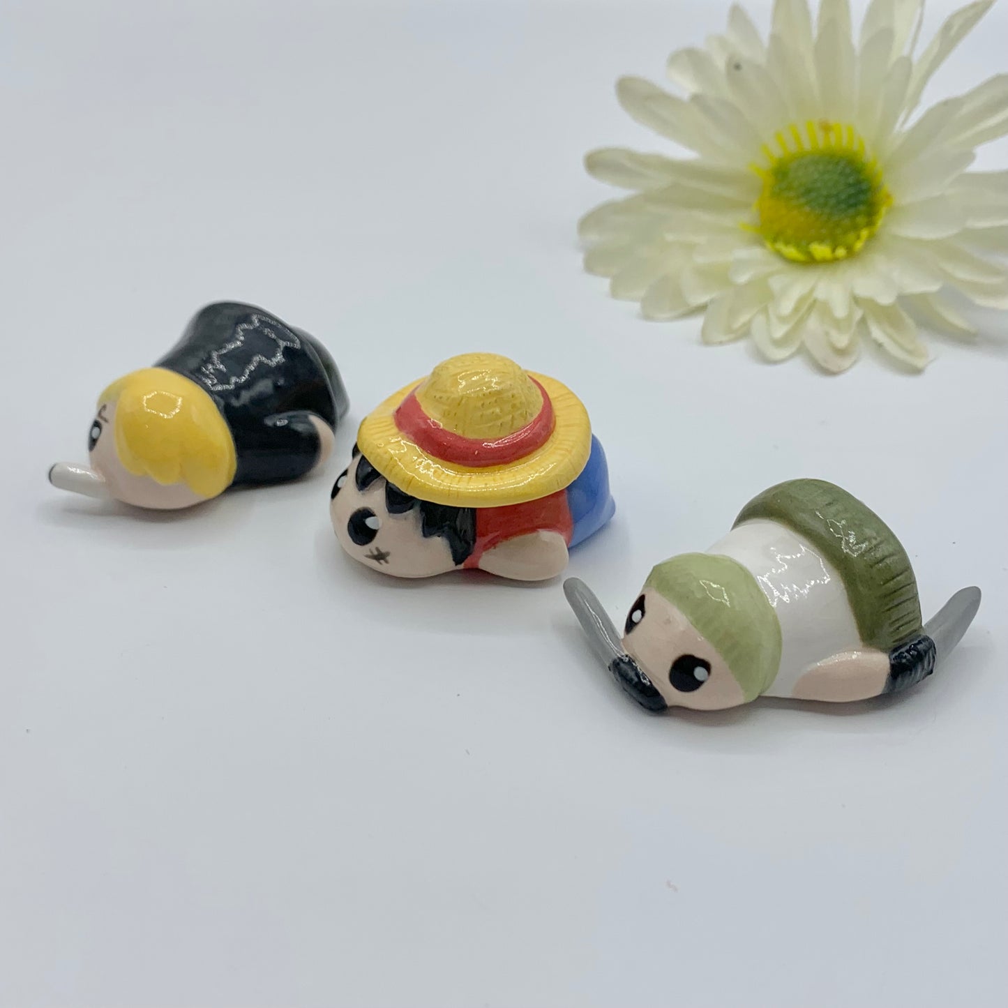 One Piece Set Luffy Zoro Sanji Strawhats Inspired Ceramic Figurine