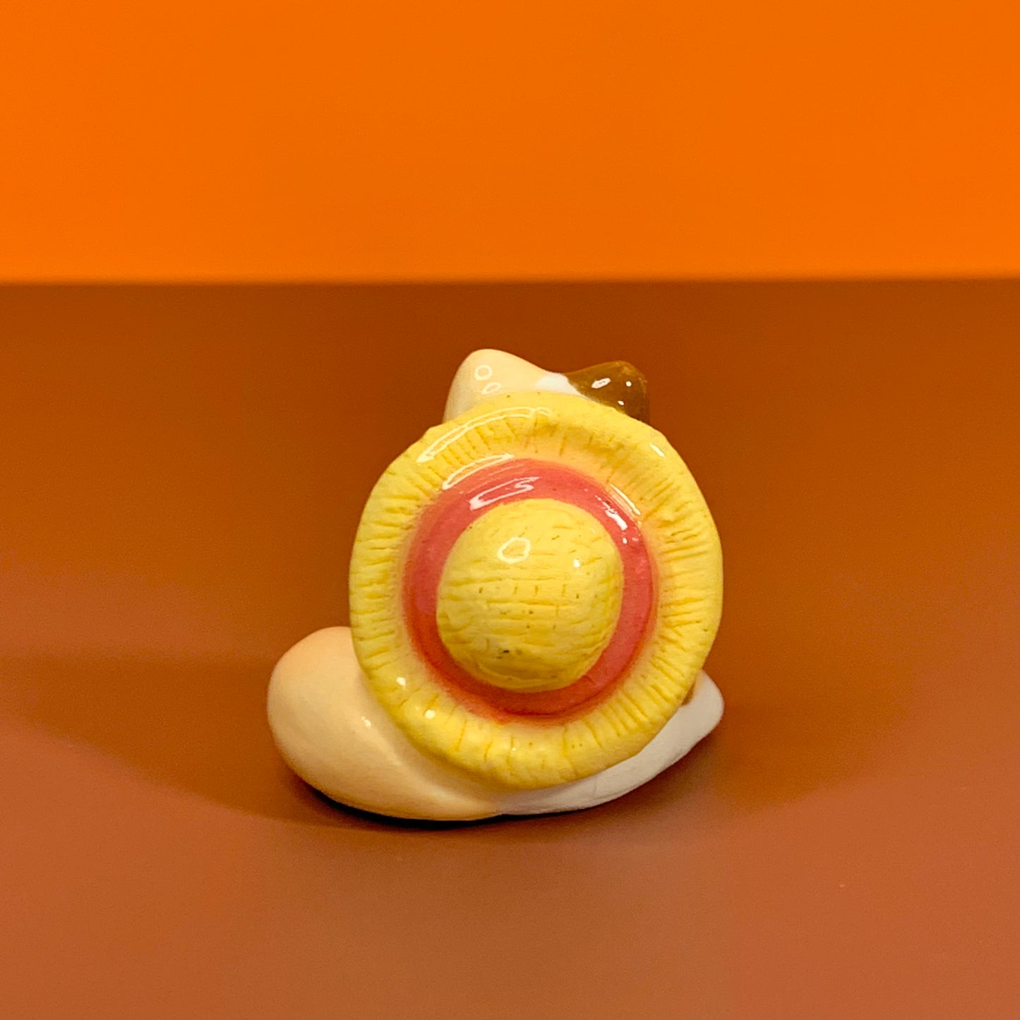 Luffy Kitty One Piece Inspired Ceramic Figurine