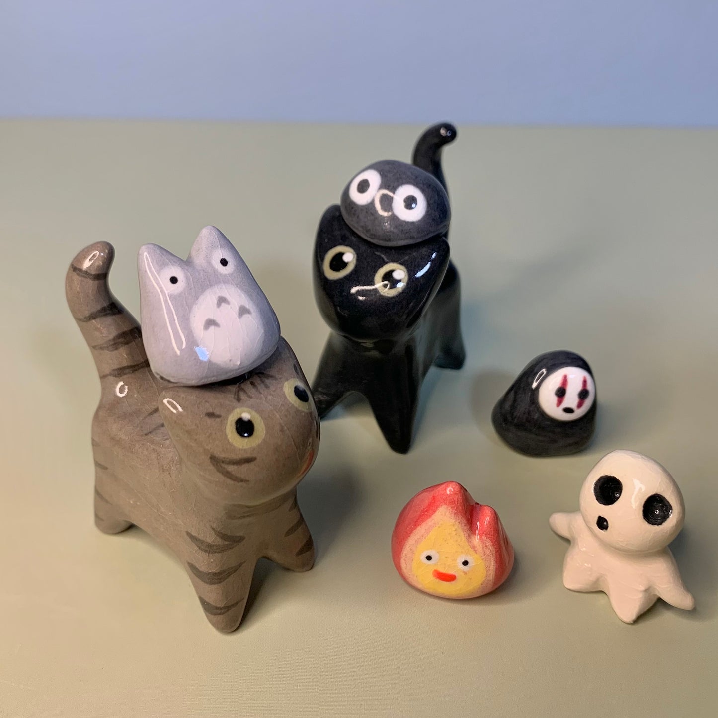 Studio Ghibli Kitty Cat Ceramic Figurine with Magnetic Attachments