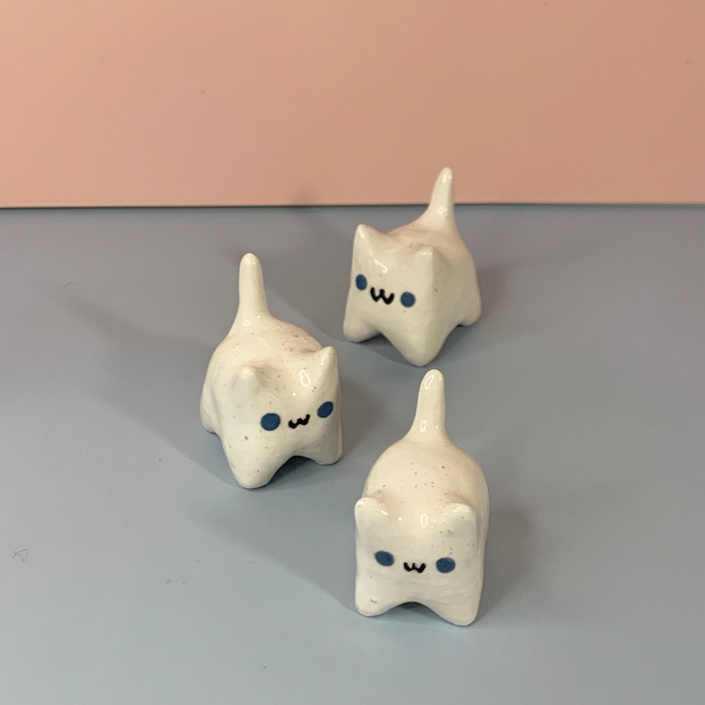 Mini White Cat Figurine