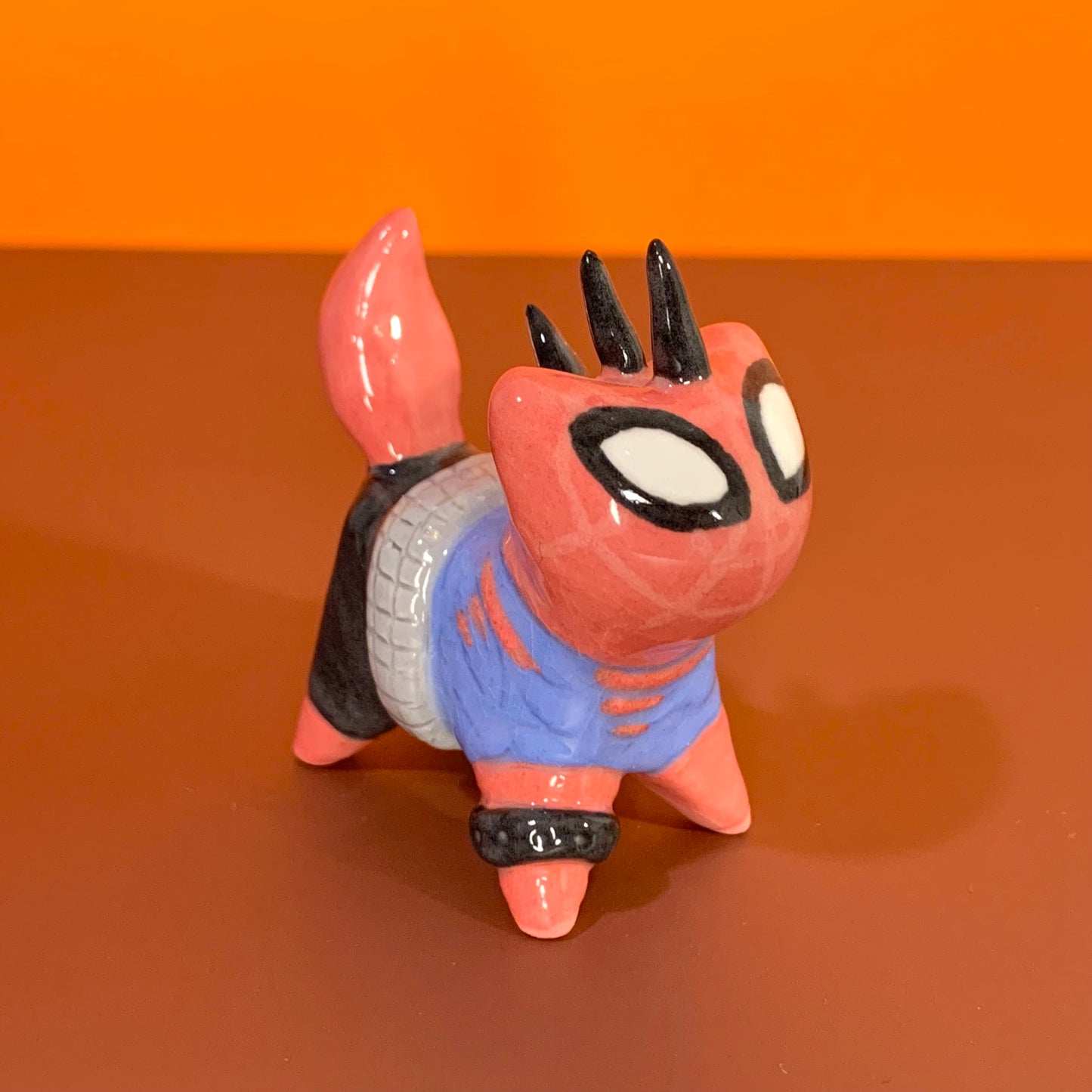 Spider Punk Kitty Spiderverse Ceramic Cat Figurine