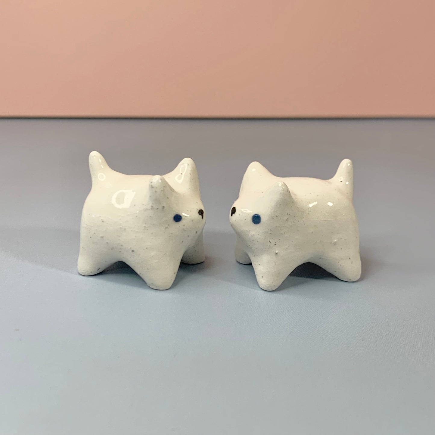 Mini White Dog Figurine