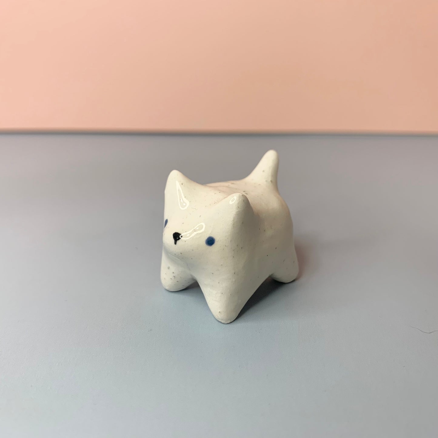 Mini White Dog Figurine