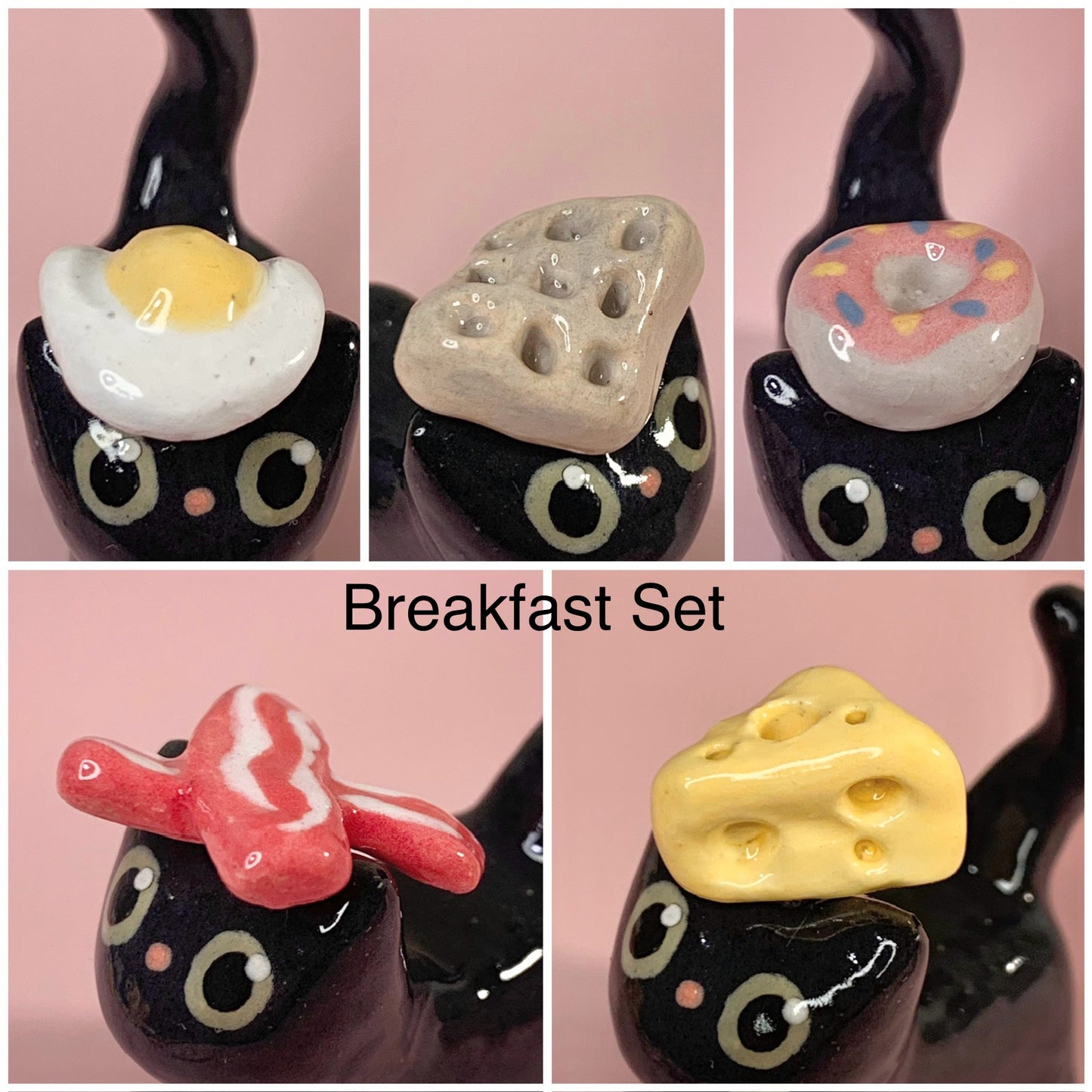 Kitty Cat Ceramic Figurine with Magnetic Attachments
