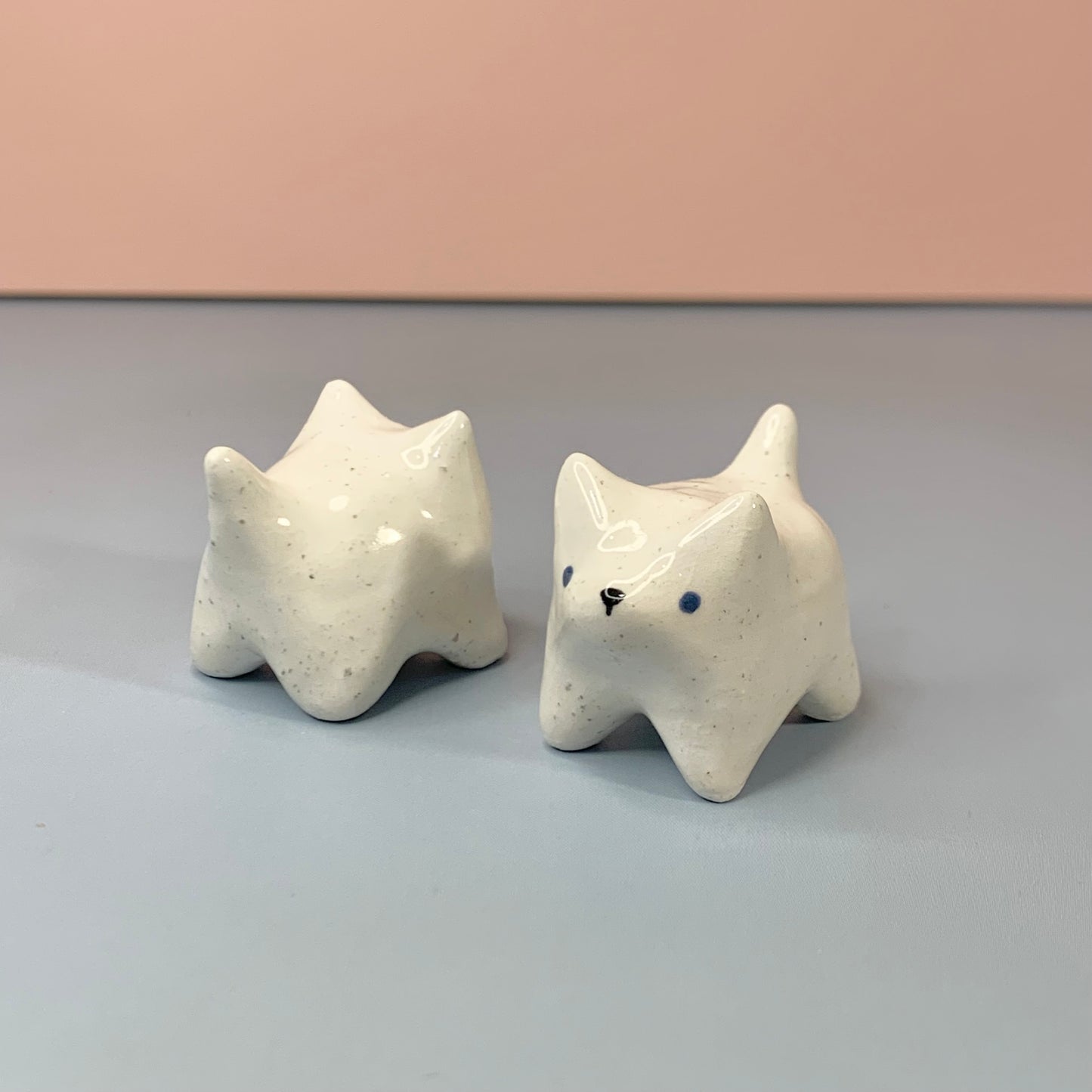 Mini White Dog Figurine
