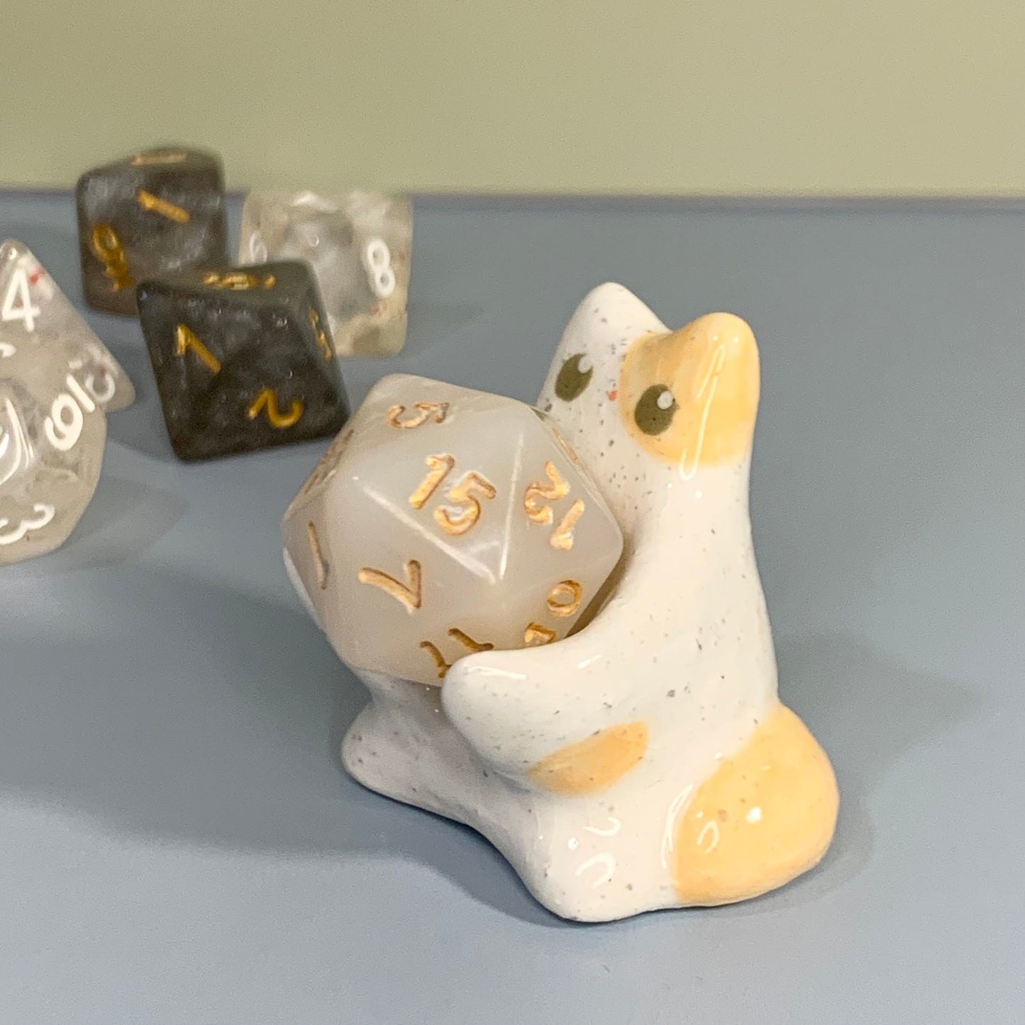 Speckled Orange Kitty Cat Dnd Companion D20 Holder