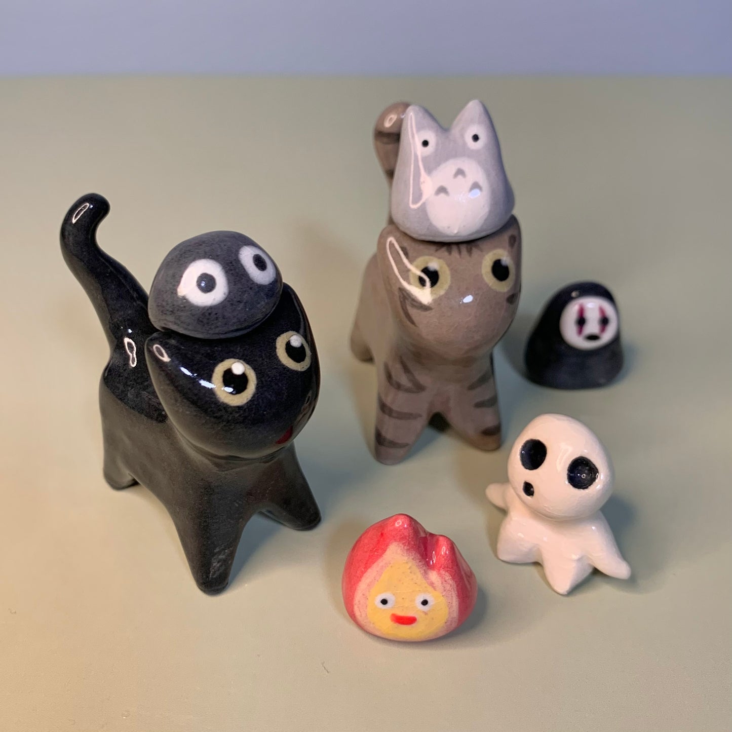 Studio Ghibli Kitty Cat Ceramic Figurine with Magnetic Attachments