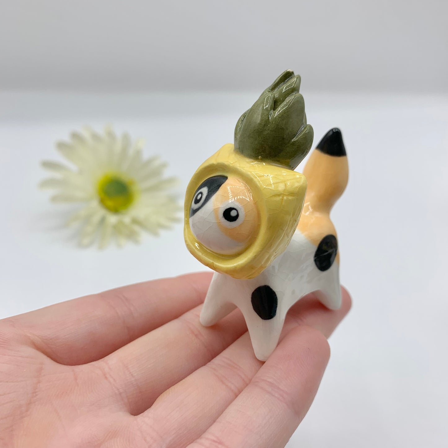 Fruit Kitty Cat Ceramic Figurine