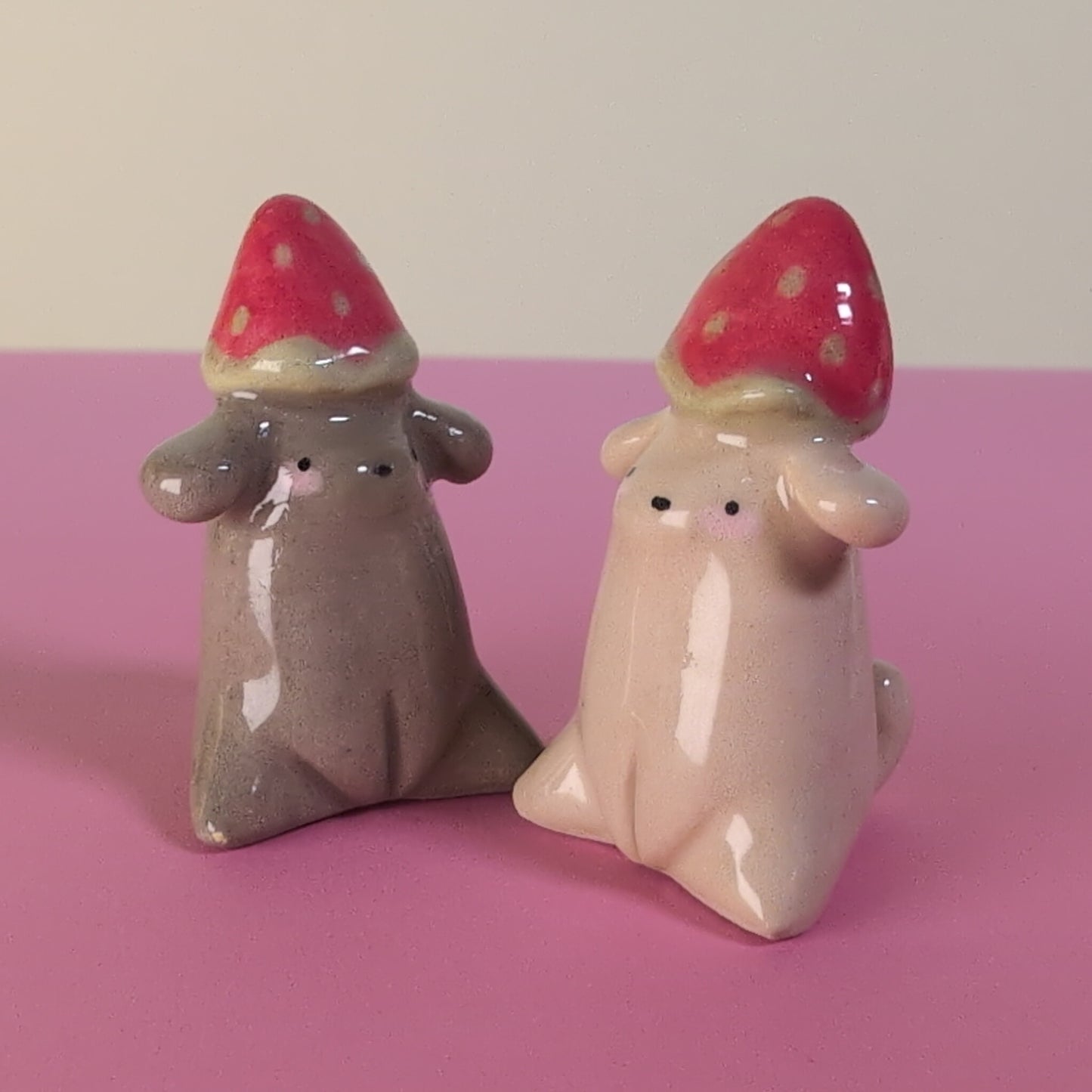 Mini Strawberry Puppy Dog Ceramic Figurine