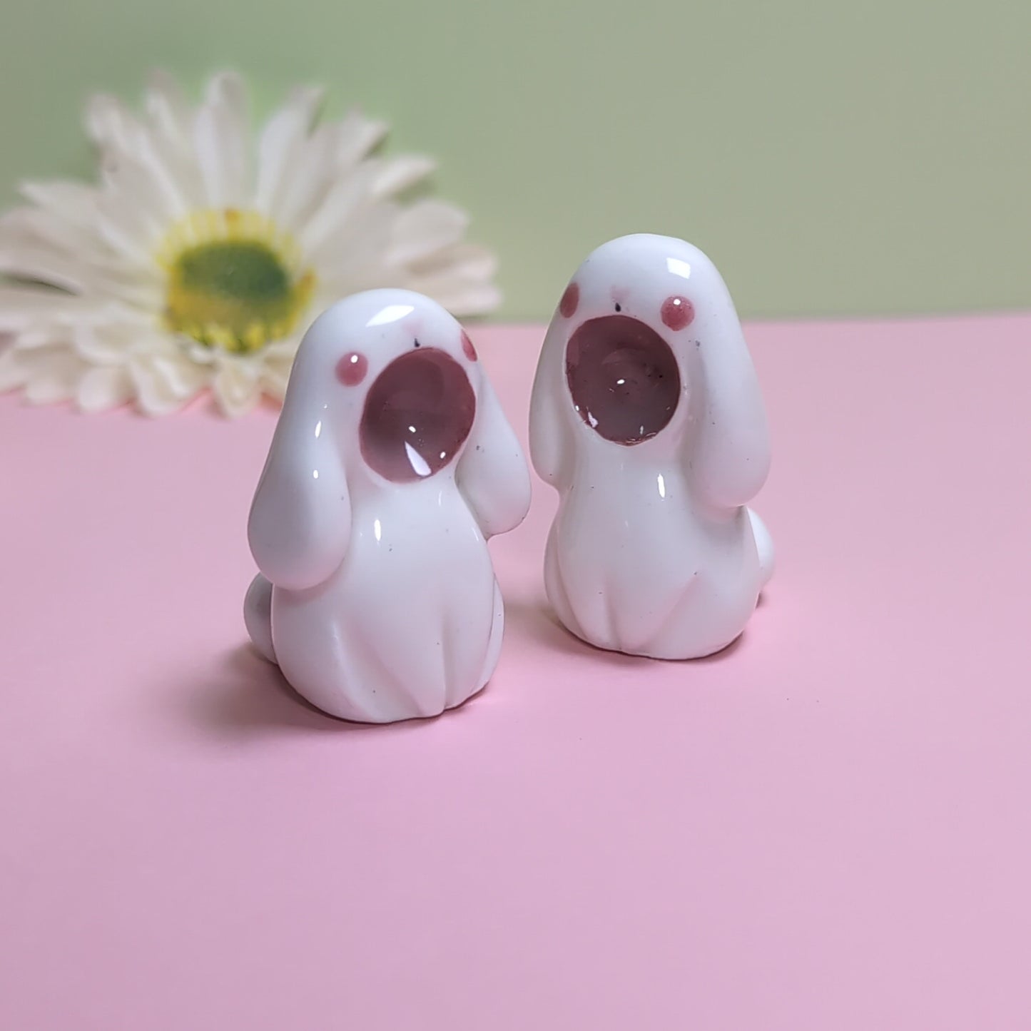 Screaming Bunny Ceramic Figurine