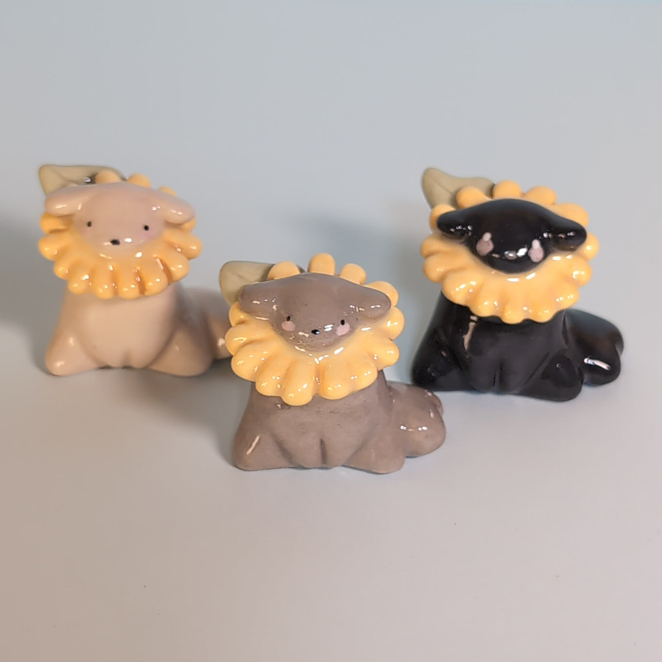 Mini Sunflower Puppy Dog Ceramic Figurine