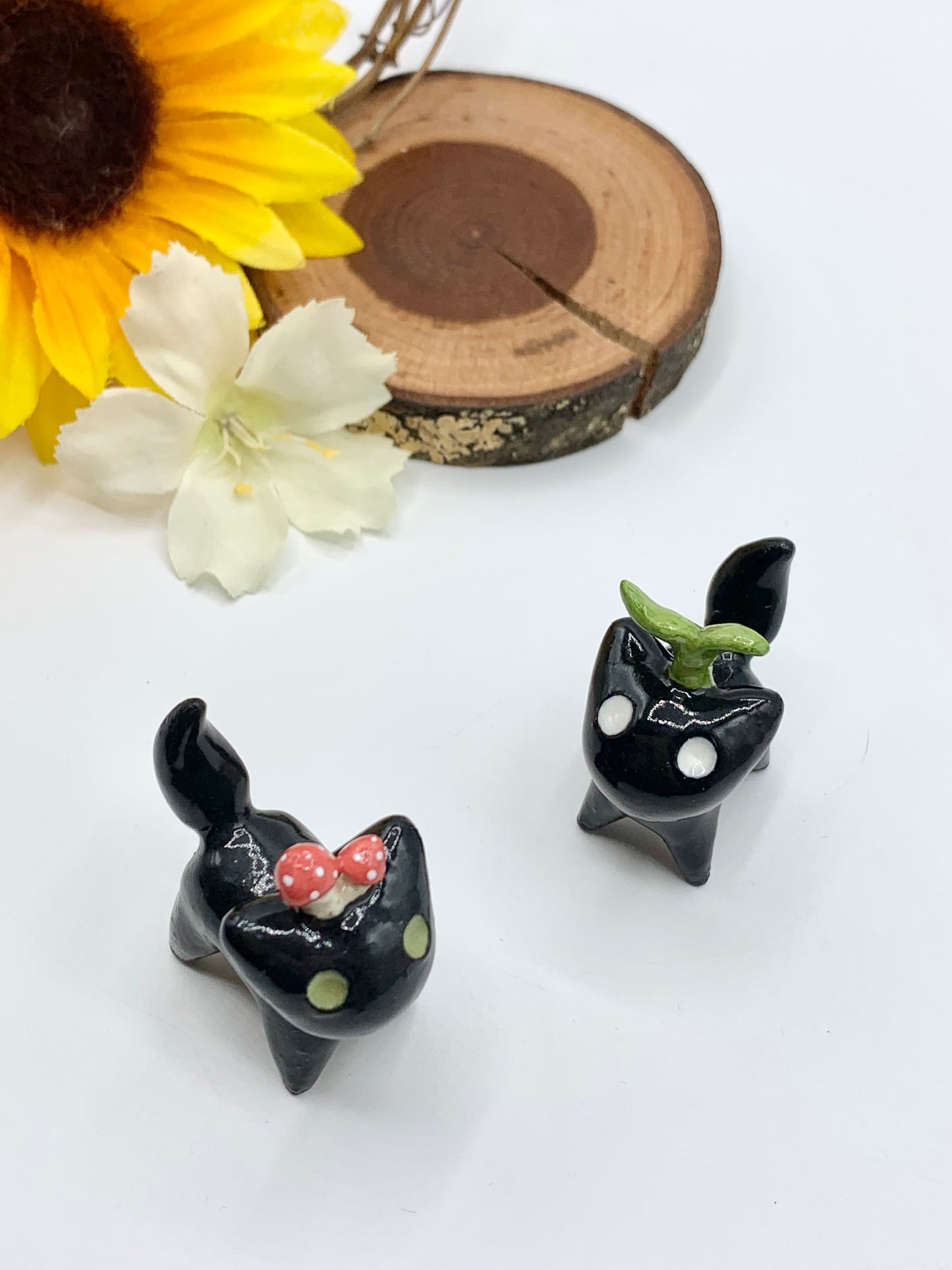 Sapling Kitty Ceramic Figurine