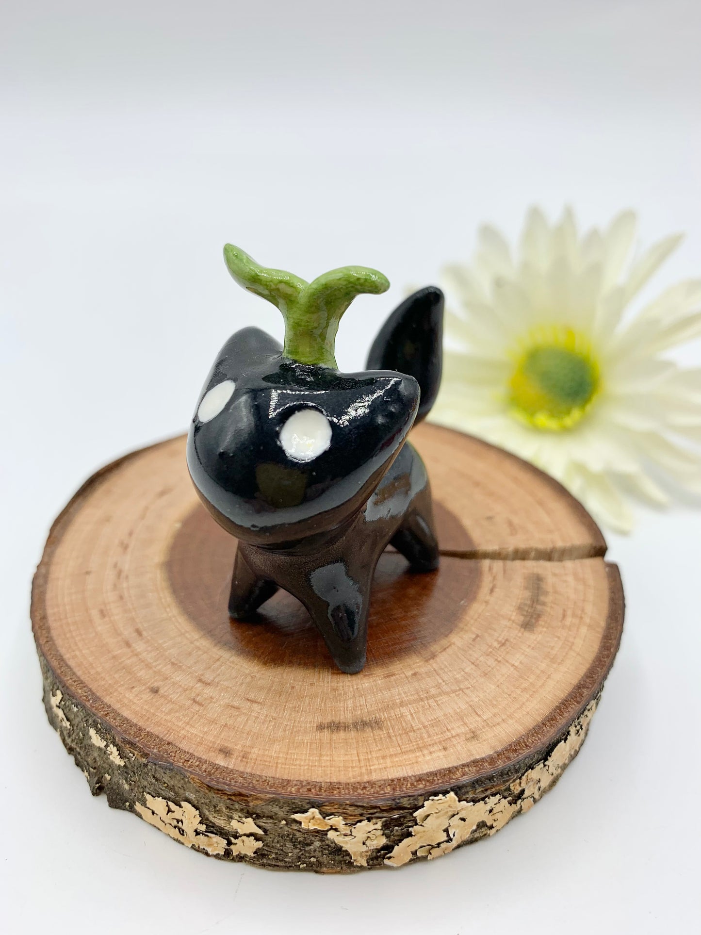 Sapling Kitty Ceramic Figurine
