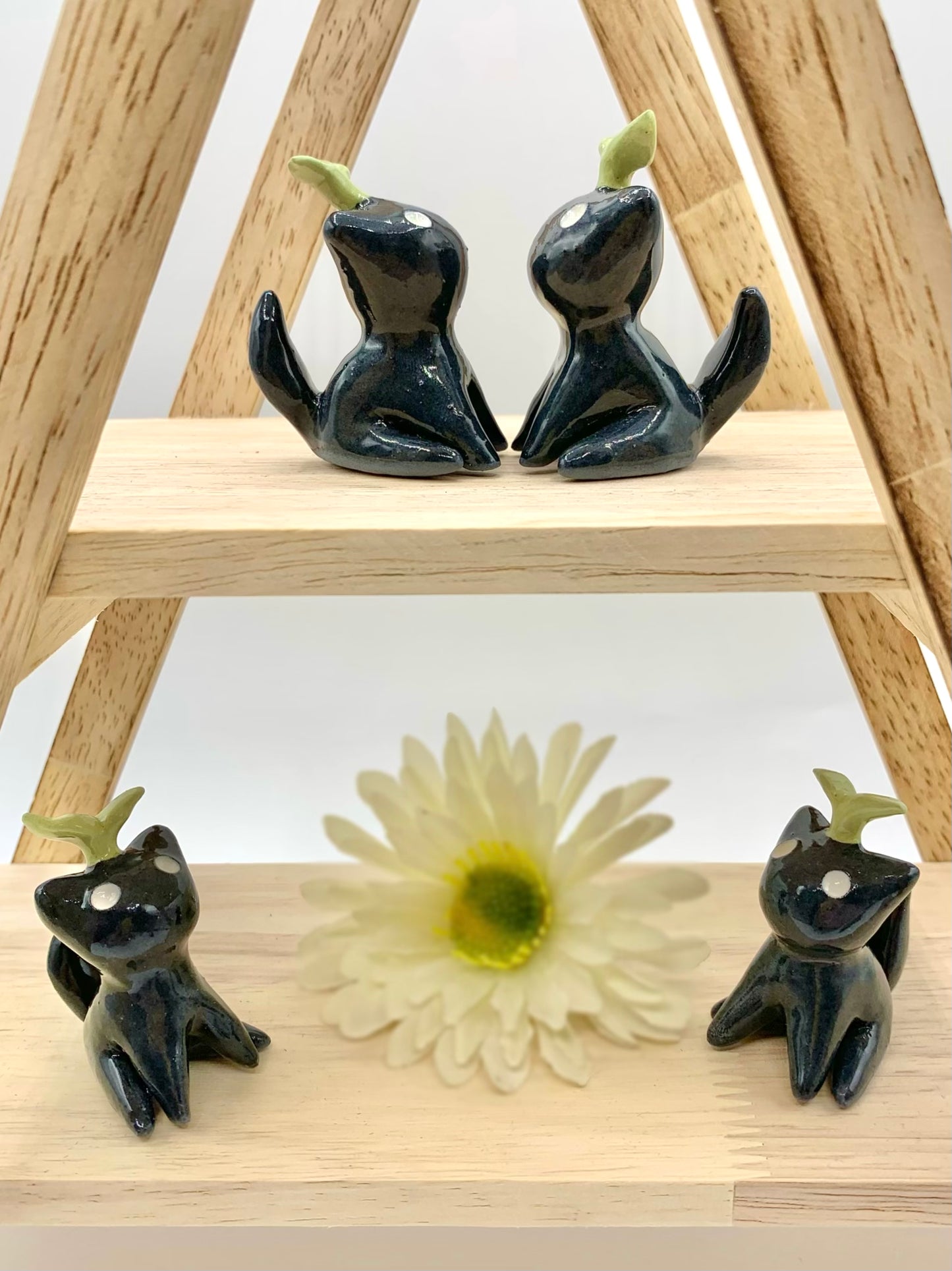 Sapling Kitty Ceramic Figurine- Sitting Cat