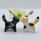 Flower Bouquet Ceramic Spotted Cats