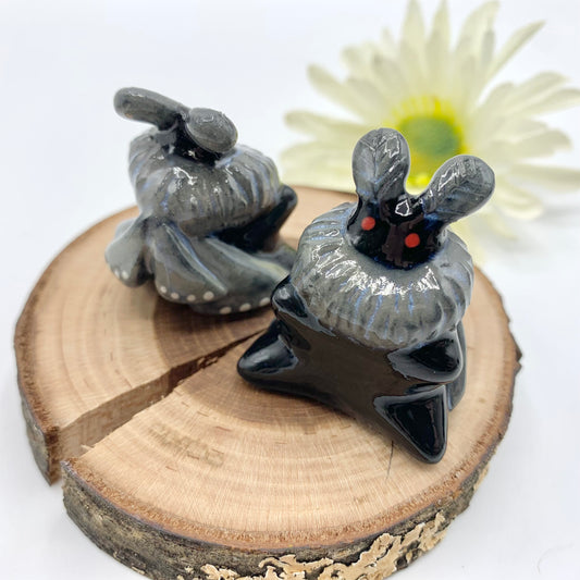 Mothman Black Luna Moth Ceramic Figurine