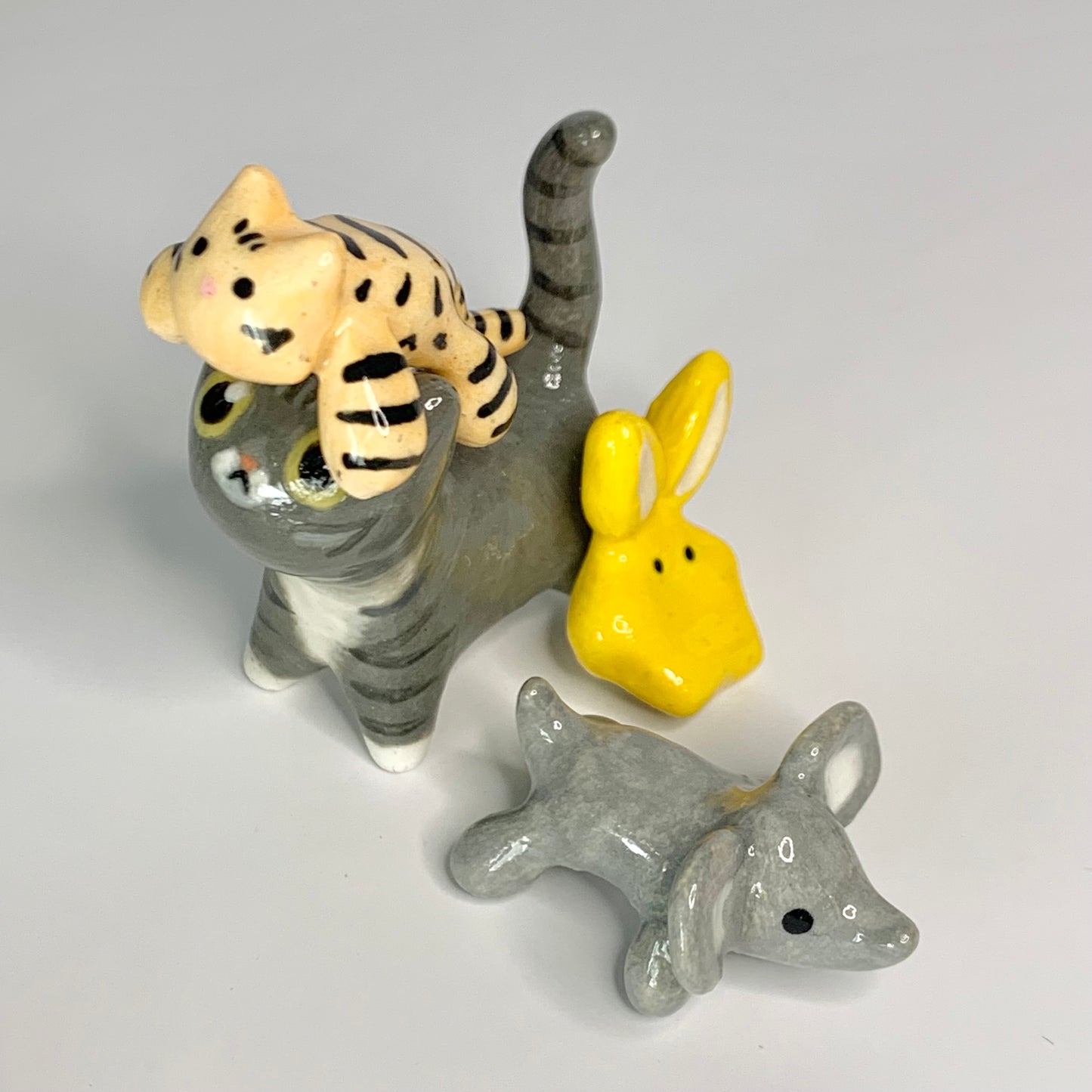 Custom Cat with Magnetic Accessories Ceramic Figurine