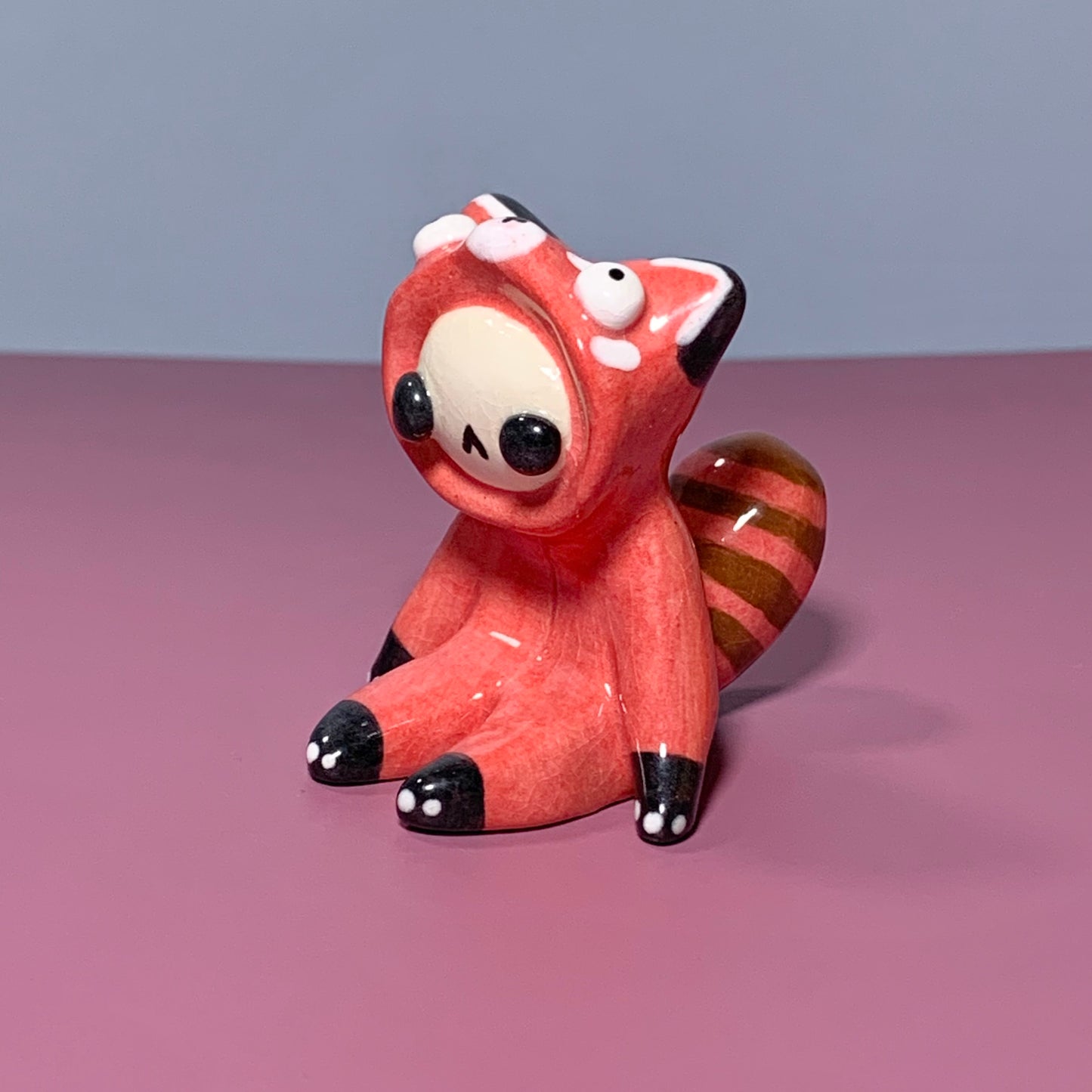 Cute Red Panda Costumed Ceramic Figurines