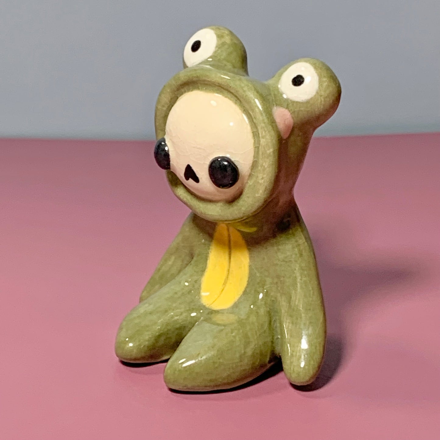 Cute Frog Costumed Ceramic Figurines