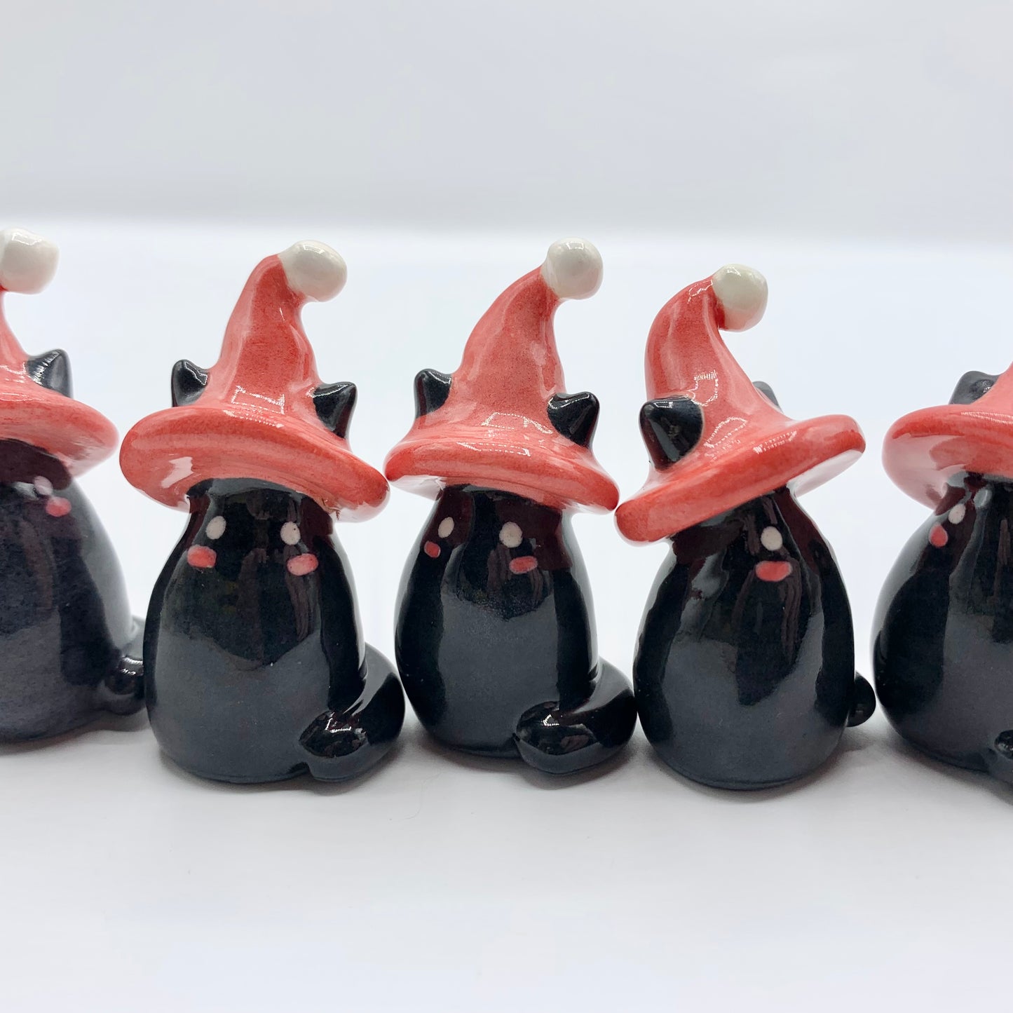 Santa Witch Cat Ceramic Figurine