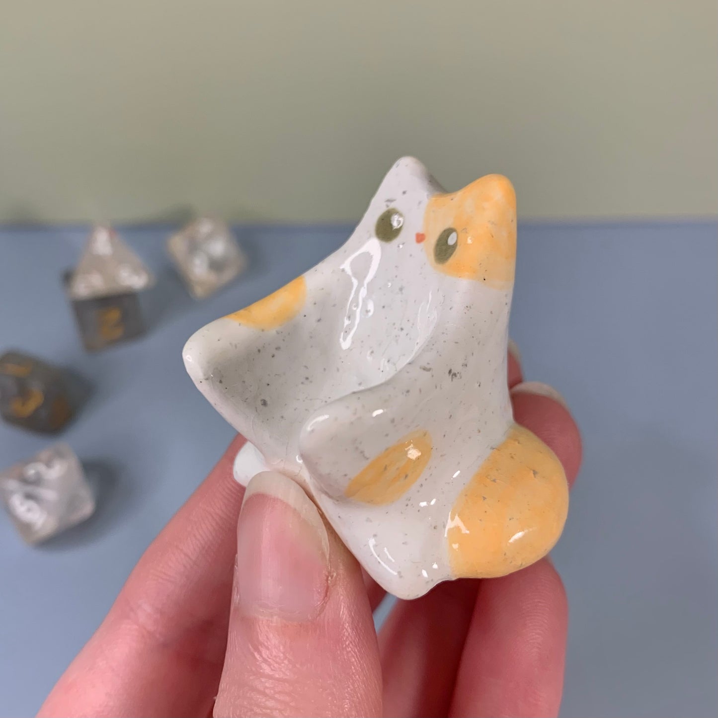 Speckled Orange Kitty Cat Dnd Companion D20 Holder