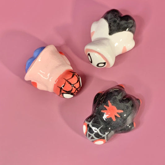 Spiderverse Set of Three Spider-Man Inspired Ceramic Figurine