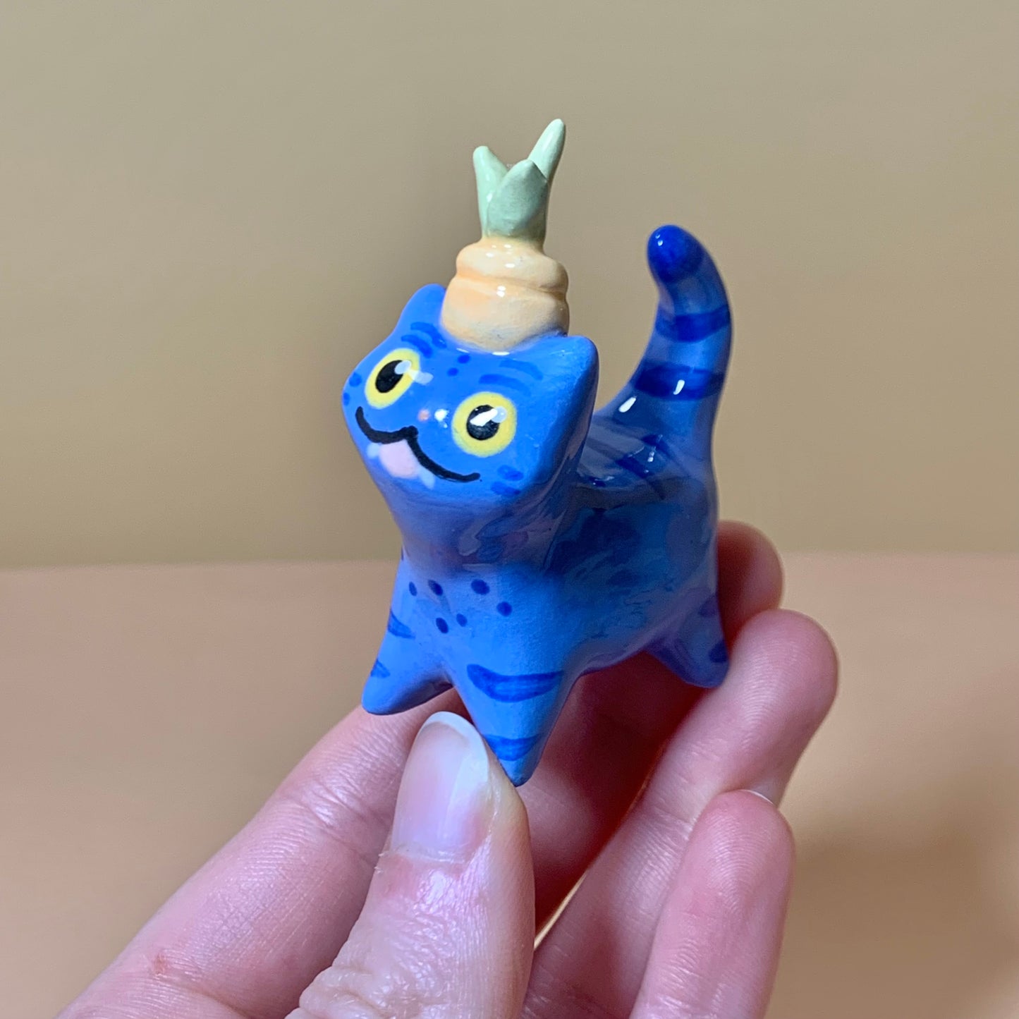 KPDH Derpy Potted Plant Cat Ceramic Figurine