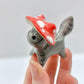 Grey Mushroom Kitty Ceramic Figurine