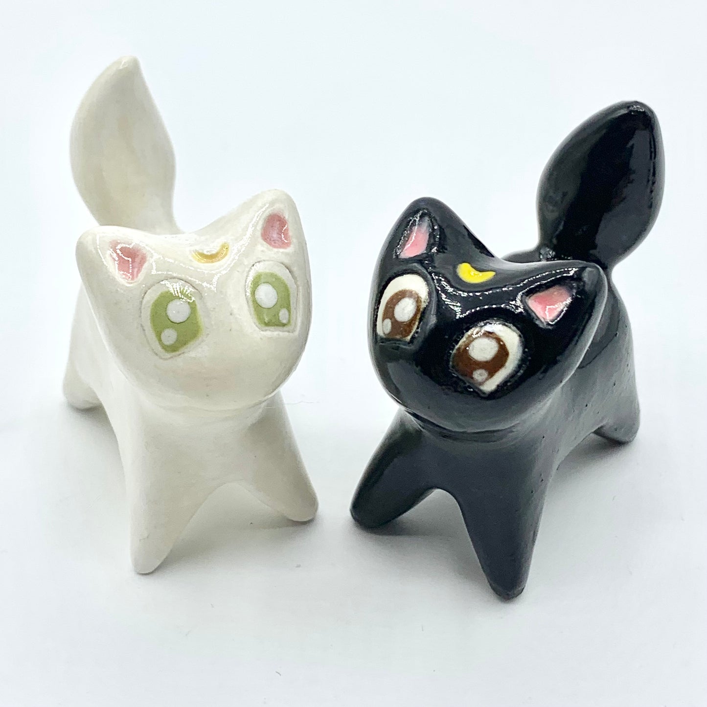 Luna & Artemis Sailor Moon Ceramic Cat Figurine