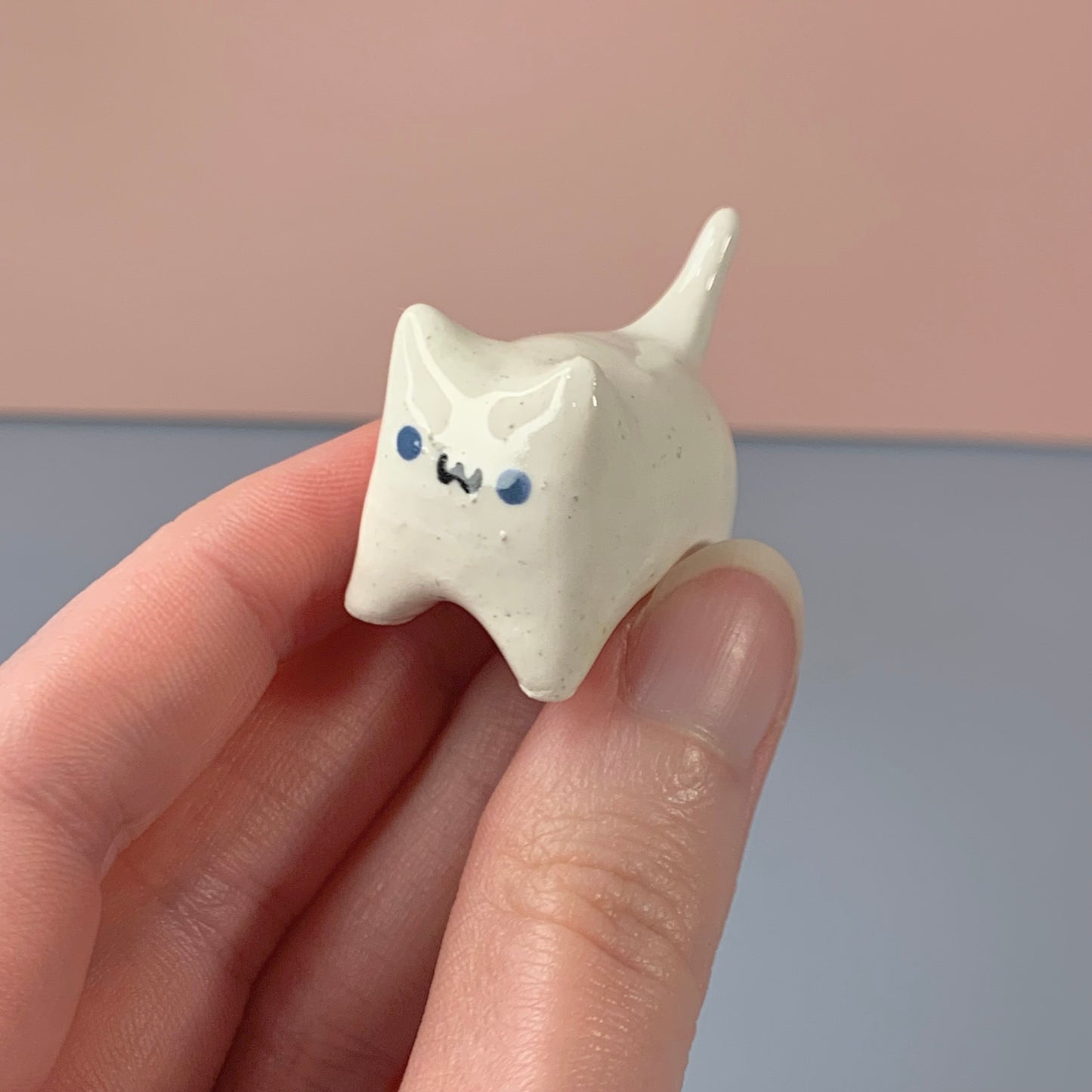 Mini White Cat Figurine