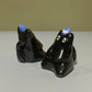 Black Cat with Bird Friend Ceramic Figurine