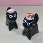 Breakfast Set Kitty Cat Ceramic Figurine with Magnetic Attachments