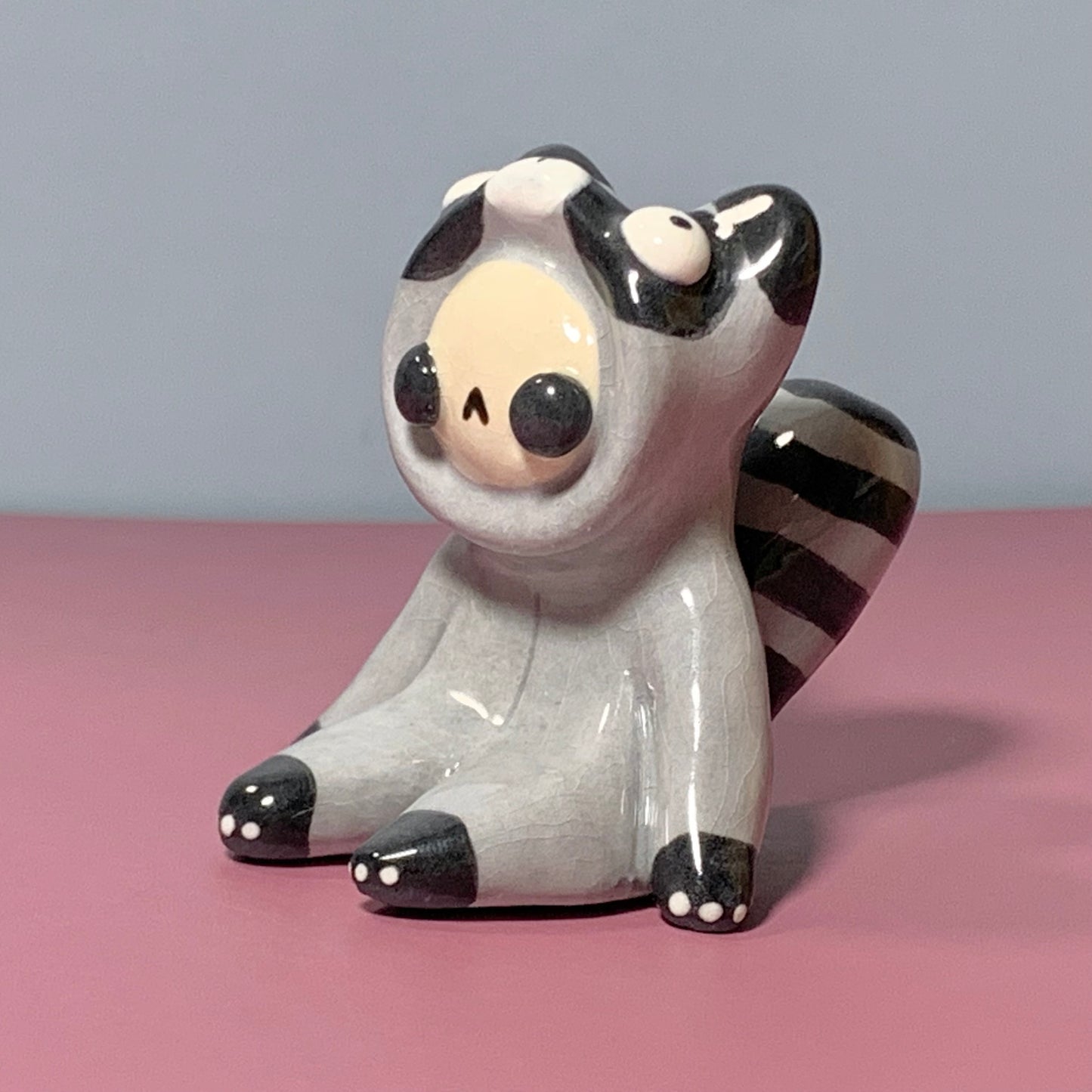 Cute Raccoon Costumed Ceramic Figurines