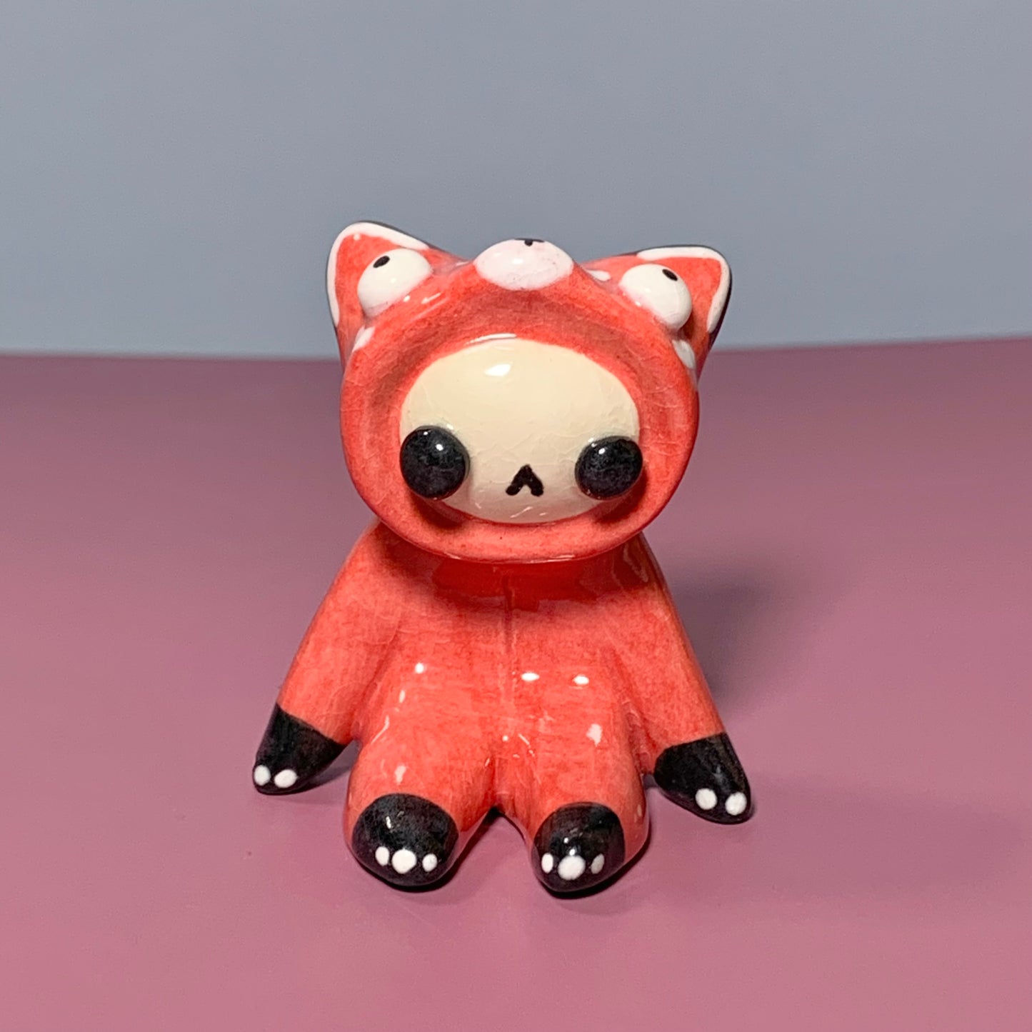 Cute Red Panda Costumed Ceramic Figurines