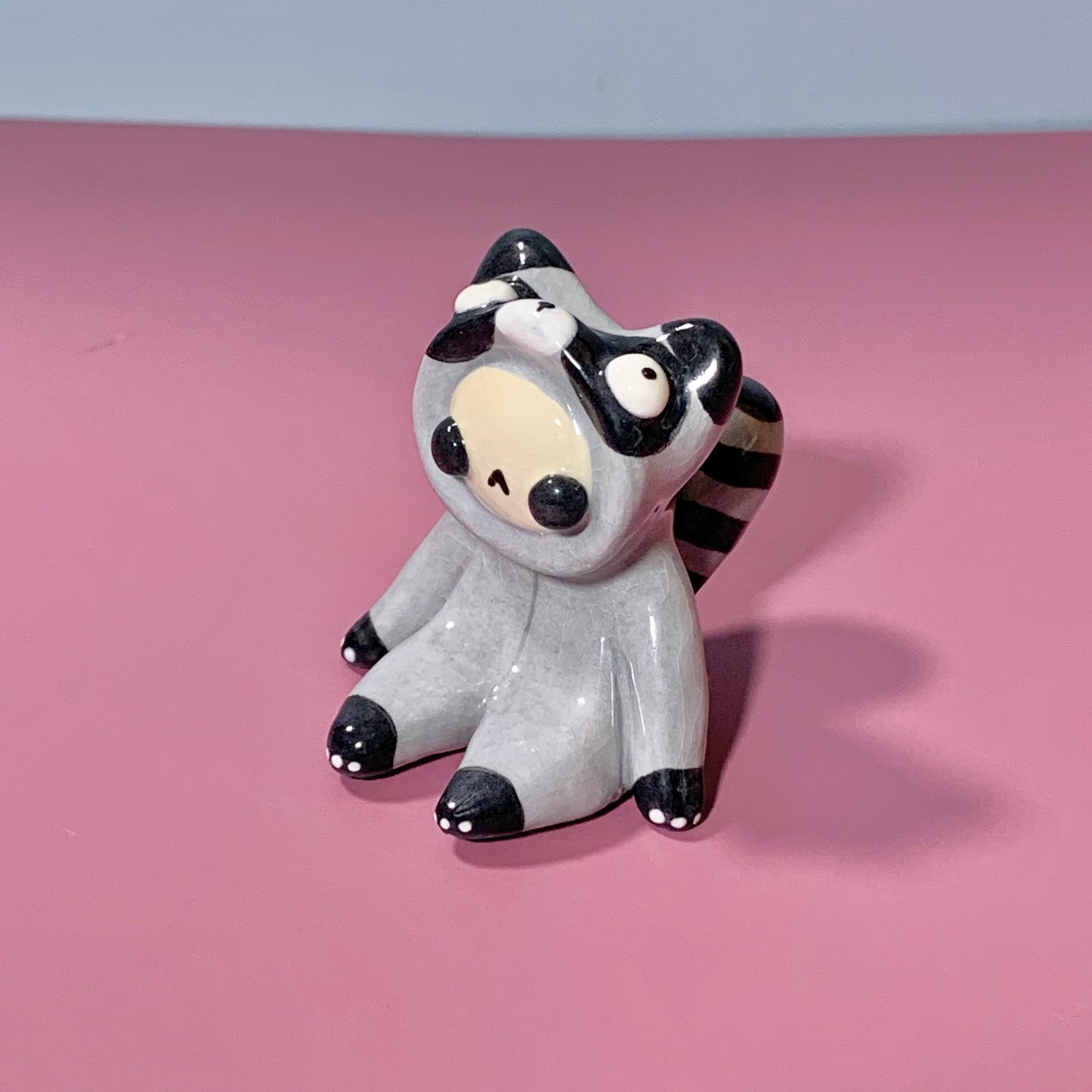 Cute Raccoon Costumed Ceramic Figurines