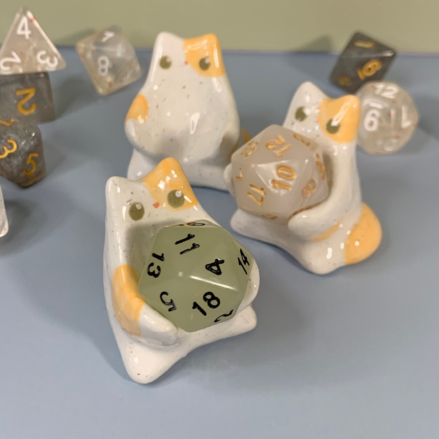 Speckled Orange Kitty Cat Dnd Companion D20 Holder
