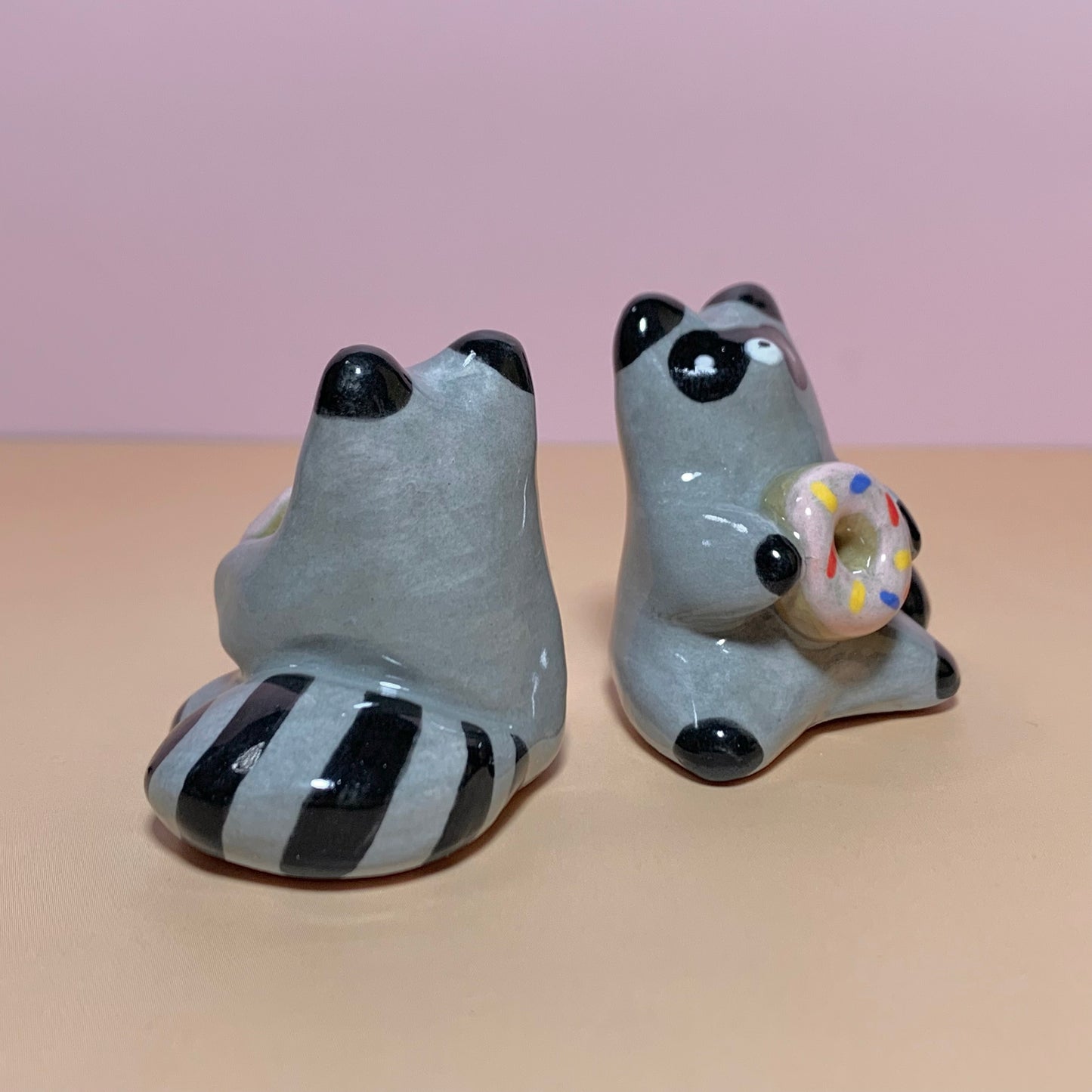 Raccoon Donut Cutie Ceramic Figurine