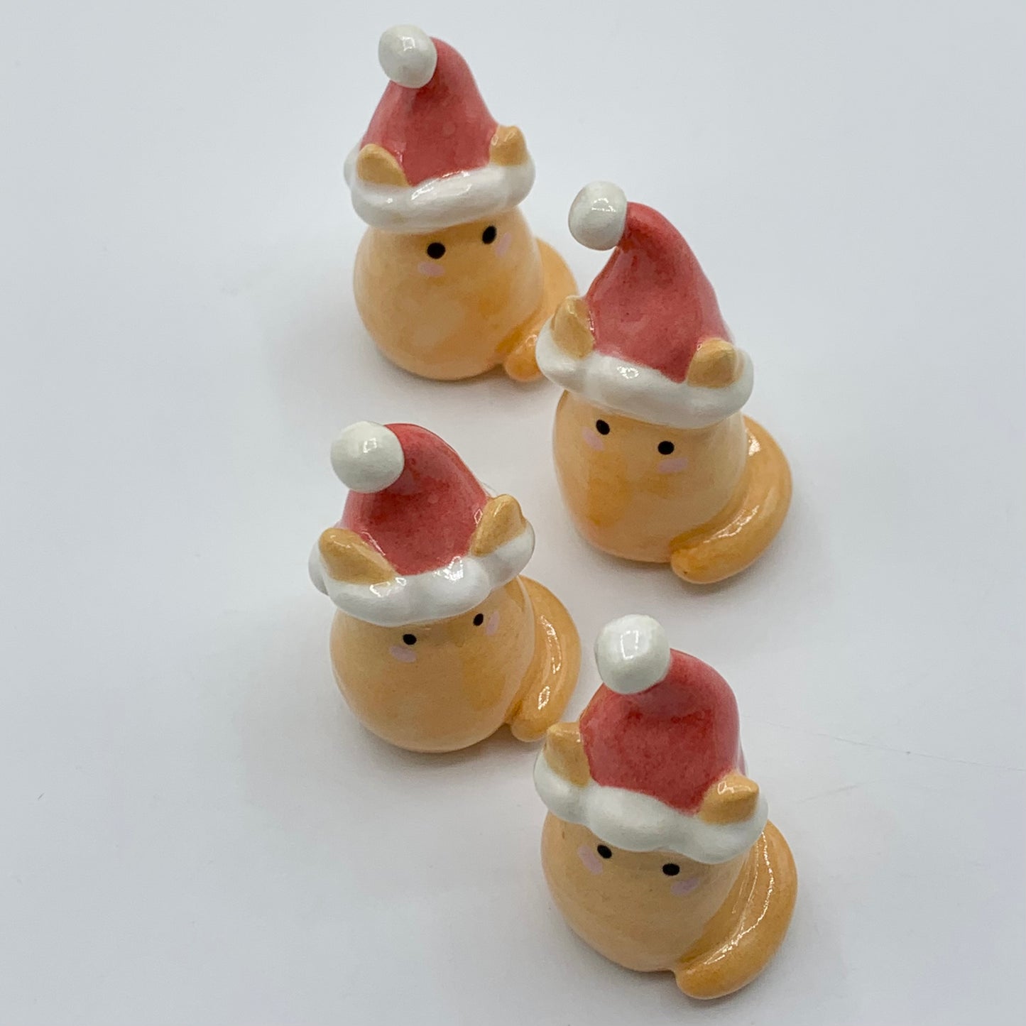 Santa Cat Ceramic Figurine