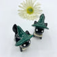 Black Springtime Witch Ceramic Cats