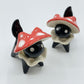 Black Mushroom Kitty Ceramic Figurine