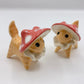 Orange Tabby Mushroom Kitty Ceramic Figurine