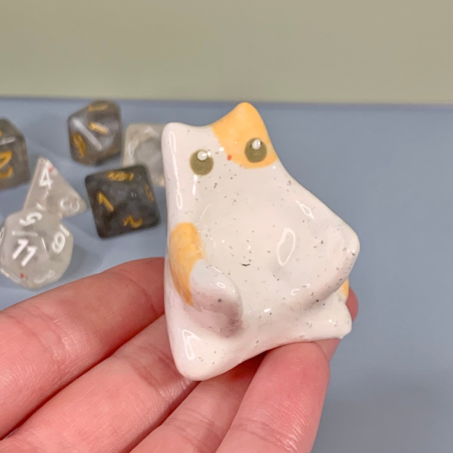 Speckled Orange Kitty Cat Dnd Companion D20 Holder